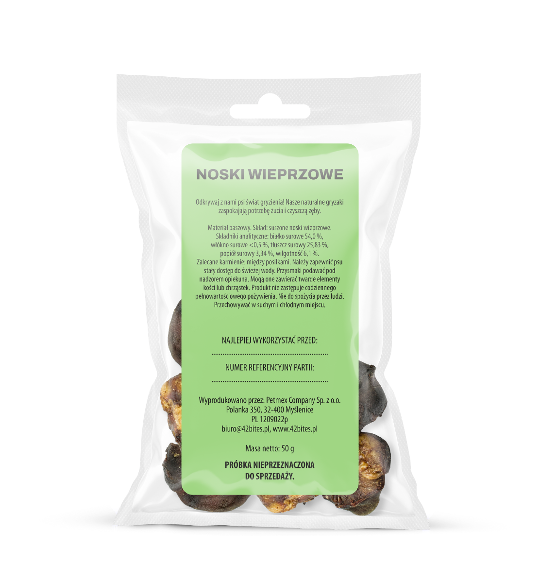 (Tester) Noski wieprzowe 50g - 42 Bites - Hover view