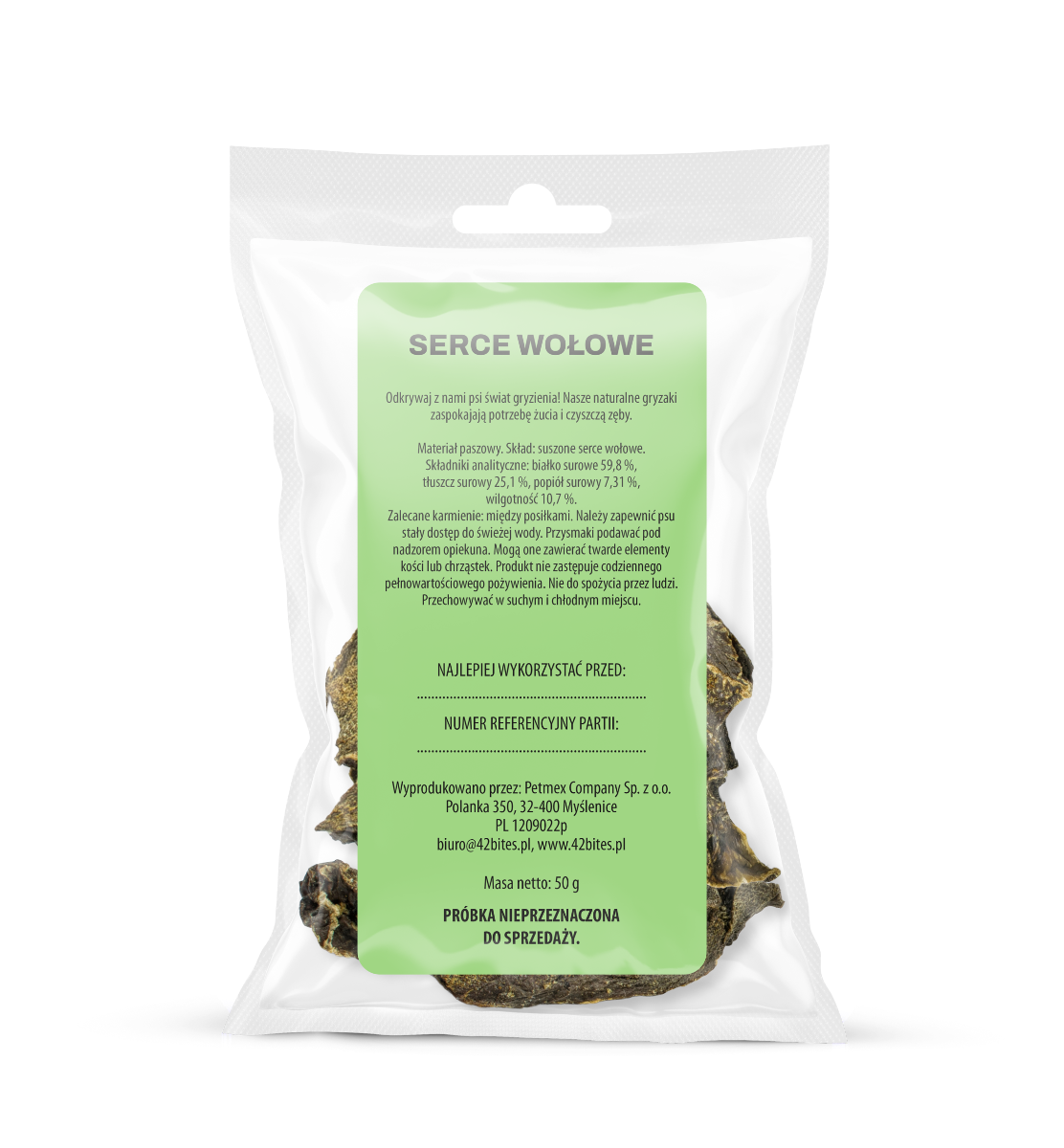 (Tester) Serce wołowe 50g - 42 Bites - Hover view