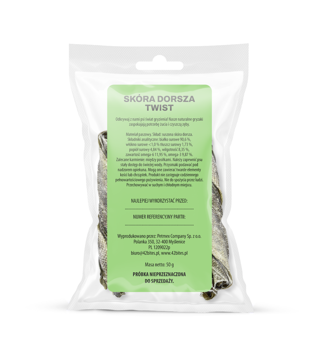 (Tester) Skóra dorsza twist 50g - 42 Bites - Hover view
