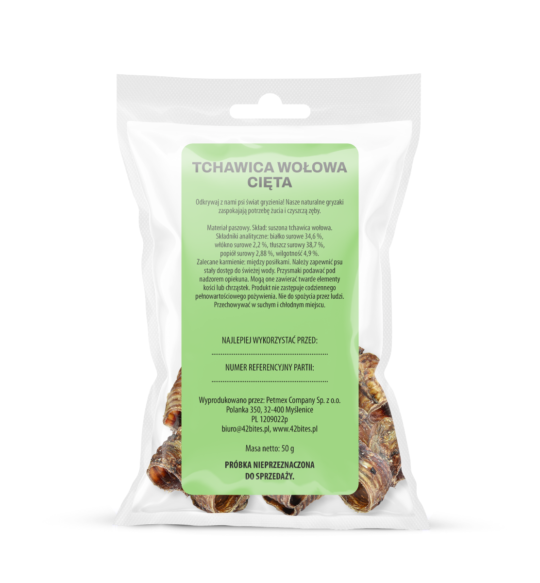 (Tester) Tchawica wołowa cięta 50g - 42 Bites - Hover view