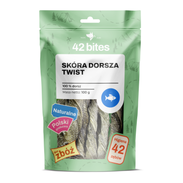 Skóra dorsza twist 100g - 42 Bites