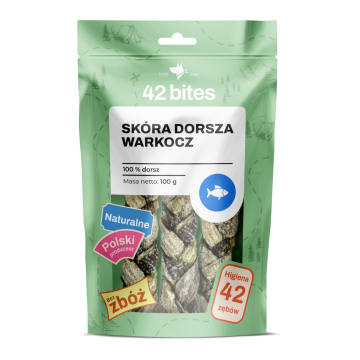 Skóra dorsza warkocz 100g - 42 Bites